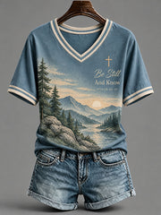 Damen-T-Shirt „Sei still und wisse“