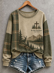 Damen-Sweatshirt „Sei still und erkenne“