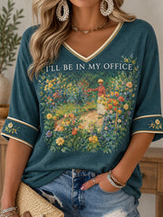 Damen-T-Shirt mit Pflanzen-Liebhaber-Print