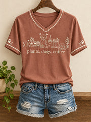 Damen-T-Shirt mit Pflanzen-Liebhaber-Print