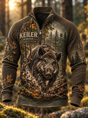 Herren-Sweatshirt mit Stehkragen und halber Zipper für die deutsche Jagdsaison