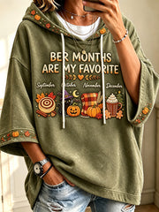 Damen Vintage Ber Monate sind mein Lieblings druck Gemütlicher Hoodie