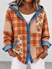 Damen-Patchwork-Kunst-Strickjacke