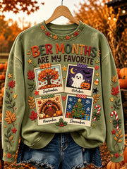 Damen Vintage Ber Monate sind mein Lieblings druck bequemes Sweatshirt