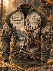 Herren-Sweatshirt mit Stehkragen und halber Zipper für die deutsche Jagdsaison