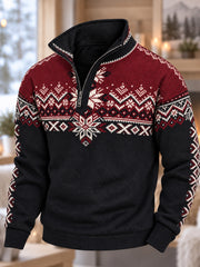 Herren-Nordic-Norwegen-Kunstdruck-Kapuzenpullover mit Reißverschluss