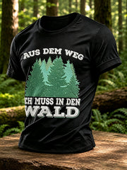 Herren-T-Shirt mit Outdoor- und Naturmotiv – Waldgrafik