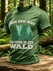 Herren-T-Shirt mit Outdoor- und Naturmotiv – Waldgrafik
