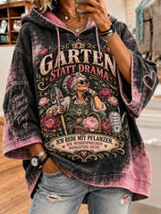 Frauen-Hoodie mit kurzem Ärmel und humorvollem Spruch