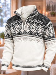 Herren-Nordic-Norwegen-Kunstdruck-Kapuzenpullover mit Reißverschluss