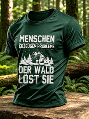 Herren-T-Shirt mit Outdoor- und Naturmotiv – Waldgrafik