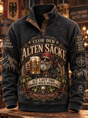 Herren-Hoodie mit vier Knöpfen und humorvollem Spruch
