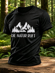 Herren-T-Shirt mit Outdoor- und Naturmotiv – Waldgrafik