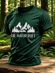 Herren-T-Shirt mit Outdoor- und Naturmotiv – Waldgrafik