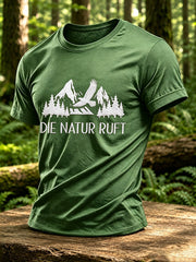 Herren-T-Shirt mit Outdoor- und Naturmotiv – Waldgrafik