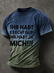 Lustiges Freizeit-T-Shirt für Herren mit deutschem Spruch-Print