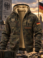 Herren-Kapuzenjacke mit langen Ärmeln und Grafikdruck zum Gedenken an Veteranen