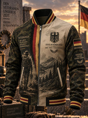 Herrenjacke mit langen Ärmeln und Grafikdruck zum Gedenken an Veteranen