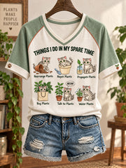 Damen-T-Shirt mit Pflanzen-Liebhaber-Print