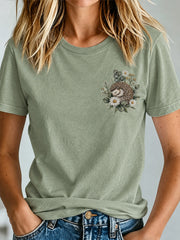 Damen-T-Shirt mit niedlichem Igel-Print