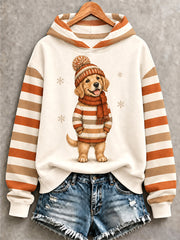 Damen-Sweatshirt mit niedlichem Hundeaufdruck für den Winter, lässig geschnitten