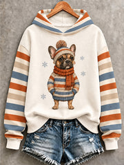 Damen-Sweatshirt mit niedlichem Hundeaufdruck für den Winter, lässig geschnitten
