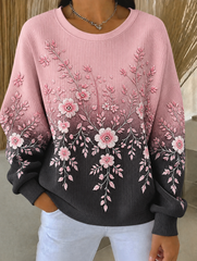 Frauen-Brustkrebs-Sweatshirt mit geripptem Rundhals ausschnitt