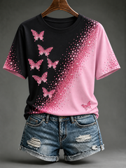 Kurzärmeliges T-Shirt für Frauen zum Thema Brustkrebs