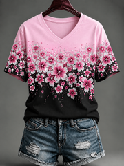 Kurzärmeliges T-Shirt für Frauen zum Thema Brustkrebs