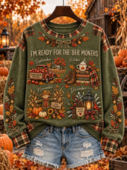 Damen-Sweatshirt mit Herbst-und Winter muster druck design, lässig