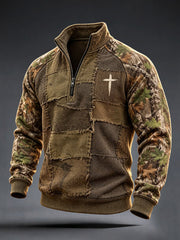 Herren Faith Cross Camo Art Sweatshirt