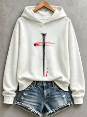 Frauen-Kapuzenpullover mit Glaubenskreuz