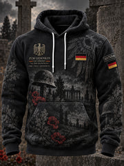 Herren-Kapuzenpullover mit langen Ärmeln und Aufdruck zum Gedenken an Veteranen