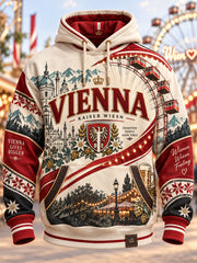 Herren-Kapuzenpullover Vienna Kaiser Wiesn in Übergröße mit abfallender Schulter und Taschen