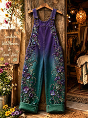 Damen blumen Kunst bedruckte Overalls