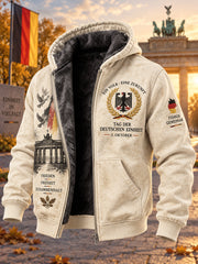 Herren-Tag-der-Einheit-Gedenkdruck Langarm-Kapuzenpullover mit hohem Kragen