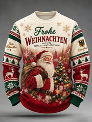 Herren-Longsleeve im Waffelstrick mit weihnachtlichem Print