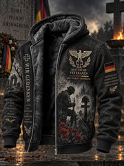 Herren-Kapuzenpullover mit Fleece-Innenfutter und Grafikdruck zum Veteranengedenken