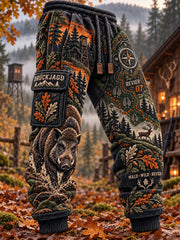Herren-Herbstmode-Laufhose mit Jagdmotiv, lässige Sweatpants
