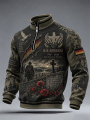 Herren-Gedenktag-Waffel-Longsleeve-T-Shirt
