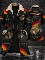 Herrenmantel mit Fleecefutter und Gedenkdruck zum Tag der Einheit