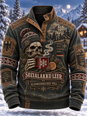 Herren-Hoodie mit vier Knöpfen und witzigem Spruch
