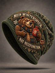 Vintage humoristische Slogan-Warm-Kalt-Strickmütze