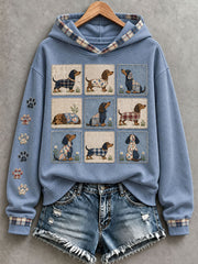 Damen-Kapuzenpullover mit niedlichem Dackelmotiv