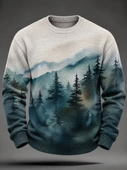 Herren Herbst Landschafts muster Design Casual Imitation Pullover