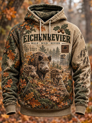 Herren-Hoodie in Übergröße mit abfallender Schulter und Taschen – deutsche Jagdsaison