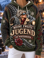 Frauen-Kapuzenpullover aus Flanell mit humorvollem Spruch