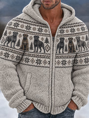Herren-Kapuzenpullover mit Tiermotiv und Hundemotiv