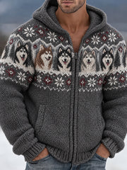 Herren-Kapuzenpullover mit Tiermotiv und Hundemotiv