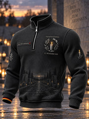 Herren-Gedenktag-Waffel-Longsleeve-T-Shirt